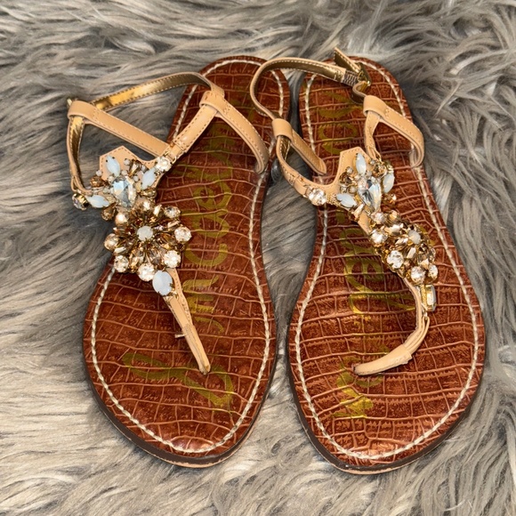 Sam Edelman Grayson Rhinestone Thong Sandals Size 8.5 - Picture 3 of 11